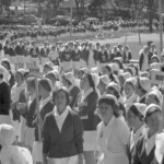 TUA10 Dental nurses from all over the country march to Parliament in March 1974, to pressure the Government to restore their wage relativity with public health nurses. MPs were heard to comment: “It’s marvellous. They are so neat and tidy.” In any event they won relativity. Nurses in Parliment.<br /><br />KEITH STEWART TUA10