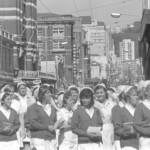 TUA43 Dental nurses from all over the country marched to Parliament in March 1974, to pressure the Government to restore their wage relativity with public health nurses. MPs were heard to comment: “It’s marvellous. They are so neat and tidy.” In any event they won relativity. <br /><br />KEITH STEWART TUA43