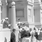 TUA53 Dental nurses from all over the country prepare to march to Parliament in March 1974, to pressure the Government to restore their wage relativity with public health nurses. MPs were heard to comment: “It’s marvellous. They are so neat and tidy.” In any event they won relativity.<br /><br />KEITH STEWART TUA53