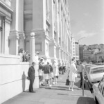 TUA58 Dental nurses from all over the country prepare to march to Parliament in March 1974, to pressure the Government to restore their wage relativity with public health nurses. MPs were heard to comment: “It’s marvellous. They are so neat and tidy.” In any event they won relativity.<br /><br />KEITH STEWART TUA58