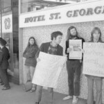 In September 1974 protesters staged a picket when the Shah of Iran and his wife visited New Zealand. They attended a Government reception at the St George Hotel where they were met by Prime Minister Bill Rowling. The protesters held placards supporting opposition to the Shah and decrying political repression and torture in Iran. ISIRAN3