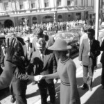 In September 1974 protesters staged a picket when the Shah of Iran and his wife visited New Zealand. They attended a Government reception at the St George Hotel where they were met by Prime Minister Bill Rowling. The protesters held placards supporting opposition to the Shah and decrying political repression and torture in Iran. ISIRAN8