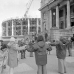 Kindergarten trainee teachers at Parliament in Wellington in April 1974 . They were a part of a nationwide protest of over 1000 students against the low level of their salaries compared to primary school trainee teacher salaries and the unemployment benefit.<br /><br />KEITH STEWART TUAEC25