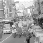 Kindergarten trainee teachers march to Parliament in Wellington in April 1974 . They were a part of a nationwide protest of over 1000 students against the low level of their salaries compared to primary school trainee teacher salaries and the unemployment benefit.<br /><br />KEITH STEWART TUAEC30