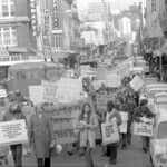 Kindergarten trainee teachers march to Parliament in Wellington in April 1974 . They were a part of a nationwide protest of over 1000 students against the low level of their salaries compared to primary school trainee teacher salaries and the unemployment benefit.<br /><br />KEITH STEWART TUAEC31