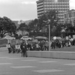 Kindergarten trainee teachers march to Parliament in Wellington in April 1974 . They were a part of a nationwide protest of over 1000 students against the low level of their salaries compared to primary school trainee teacher salaries and the unemployment benefit.<br /><br />KEITH STEWART TUAEC48