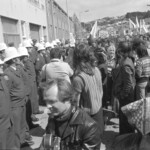 Photo from a demonstration against a new proposed law increasing the powers of the Security Intelligence Service. Wellington New Zealand.