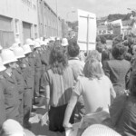 Photo from a demonstration against a new proposed law increasing the powers of the Security Intelligence Service. Wellington New Zealand.