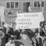 Workers from the Seamens Union and Drivers Union marched to Parliament in June 1974. They were protesting about a number of issues including cost of living and anti-union legislation being introduced that allowed injunctions on Unions supporting other unions.