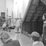 Sept 1974 Maori Language week at Victoria University came to an end with a hui in the Maori room at the Dominion Museum. A number of Kaumatua, youth and representativies from various Wellington Maori organisations met to discuss the importance of the Maori Language.