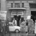 In Wellington workers stop work and march to the Employers Federation office protesting about the use of injunctions preventing workers withdrawing there labour. The march was also in solidarity with Bill Andersen imprisoned for defying a Supreme Court injunction.