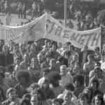 Workers from the Seamens Union and Drivers Union marched to Parliament in June 1974. They were protesting about a number of issues including cost of living and anti-union legislation being introduced that allowed injunctions on Unions supporting other unions.