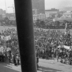 Workers from the Seamens Union and Drivers Union marched to Parliament in June 1974. They were protesting about a number of issues including cost of living and anti-union legislation being introduced that allowed injunctions on Unions supporting other unions.