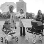 Pro-choice protestors gather at Parliament at different times in 1974 to protest against abortion laws and to support the Auckland Clinc right to carry out abortions.