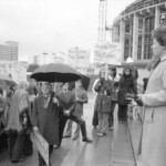 Pro-choice protestors gather at Parliament at different times in 1974 to protest against abortion laws and to support the Auckland Clinc right to carry out abortions.
